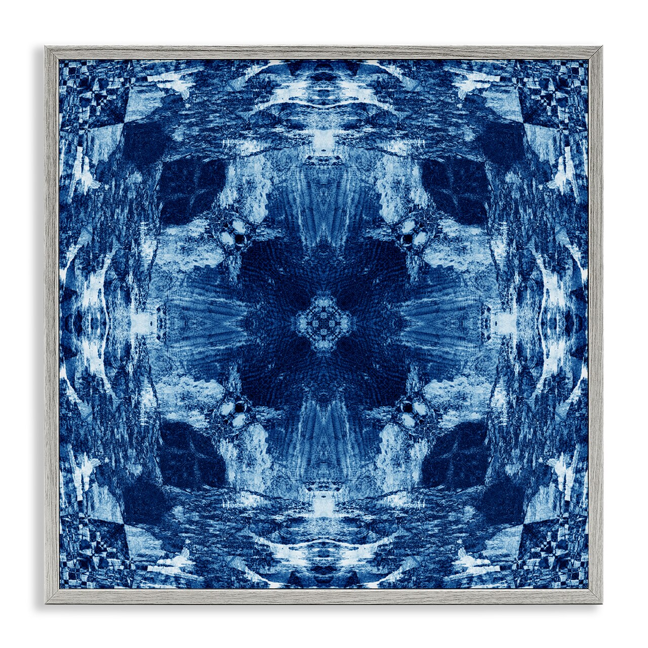 Stupell Industries Blue Mirrored Symmetry Framed Giclee Wall Art Design by El Perkin